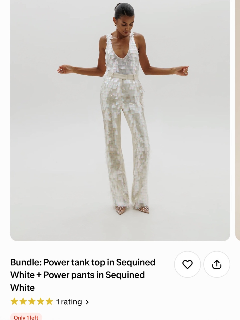 CULTNAKED White Sequined Wide-Leg Jumpsuit Set